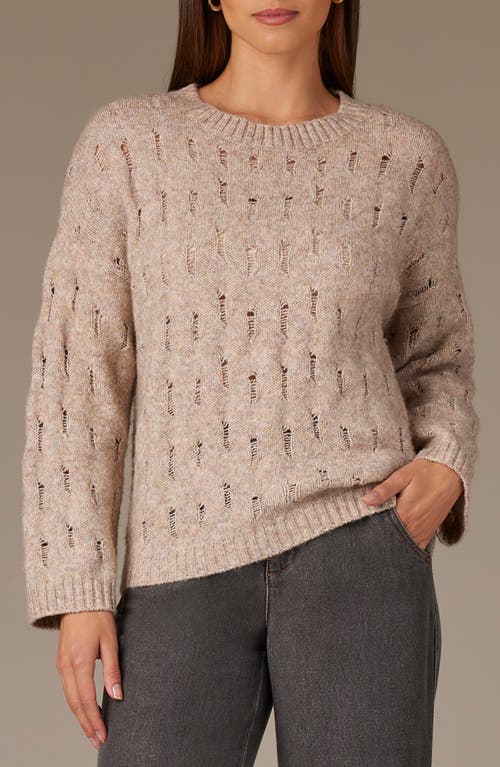 Wit & Wisdom Open Stitch Pullover Sweater in Heather Mocha 