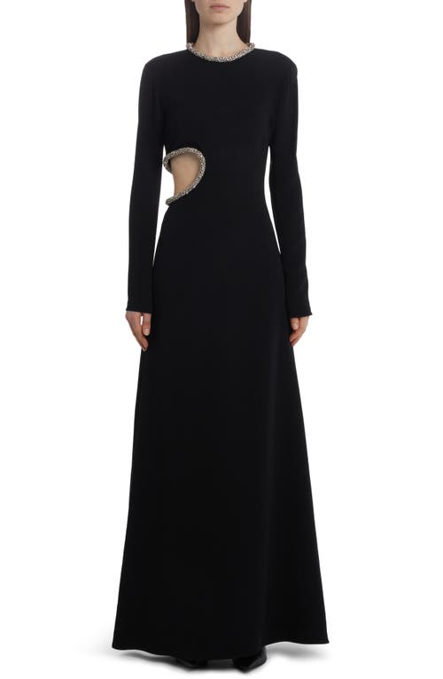 Stella McCartney Embellished Long Sleeve Cutout Gown Black at Nordstrom, Us
