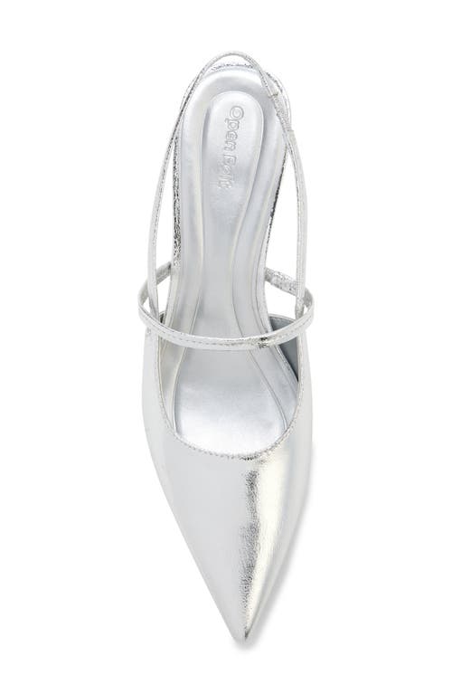 Shop Open Edit Sophia Pointed Toe Slingback Pump In Silver Metallic