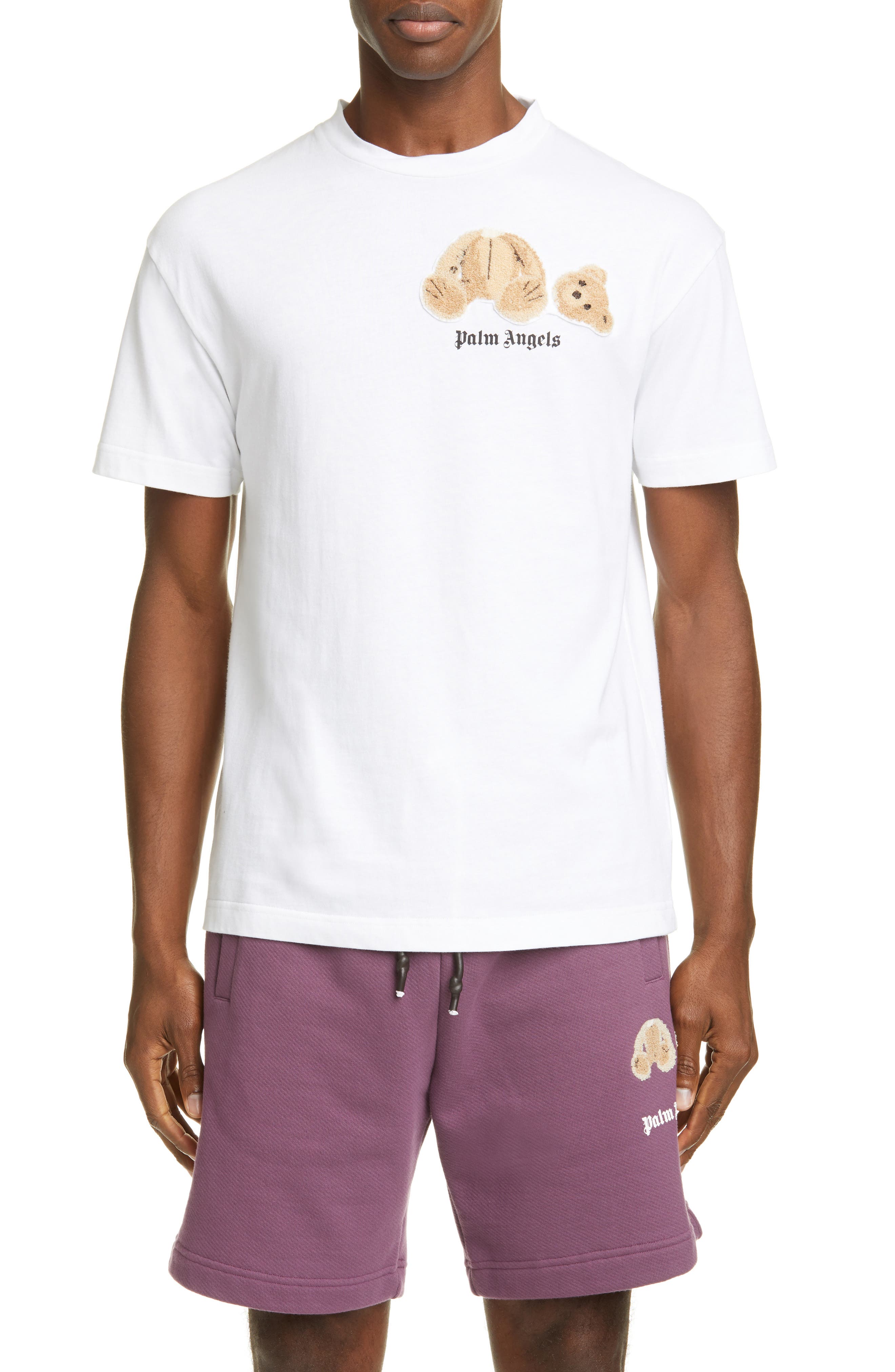 palm angels teddy bear t shirt white