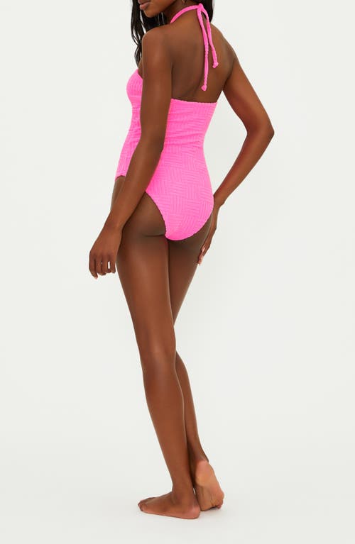 Beach Riot Phoenix Halter One-piece Swimsuit In Strawberry