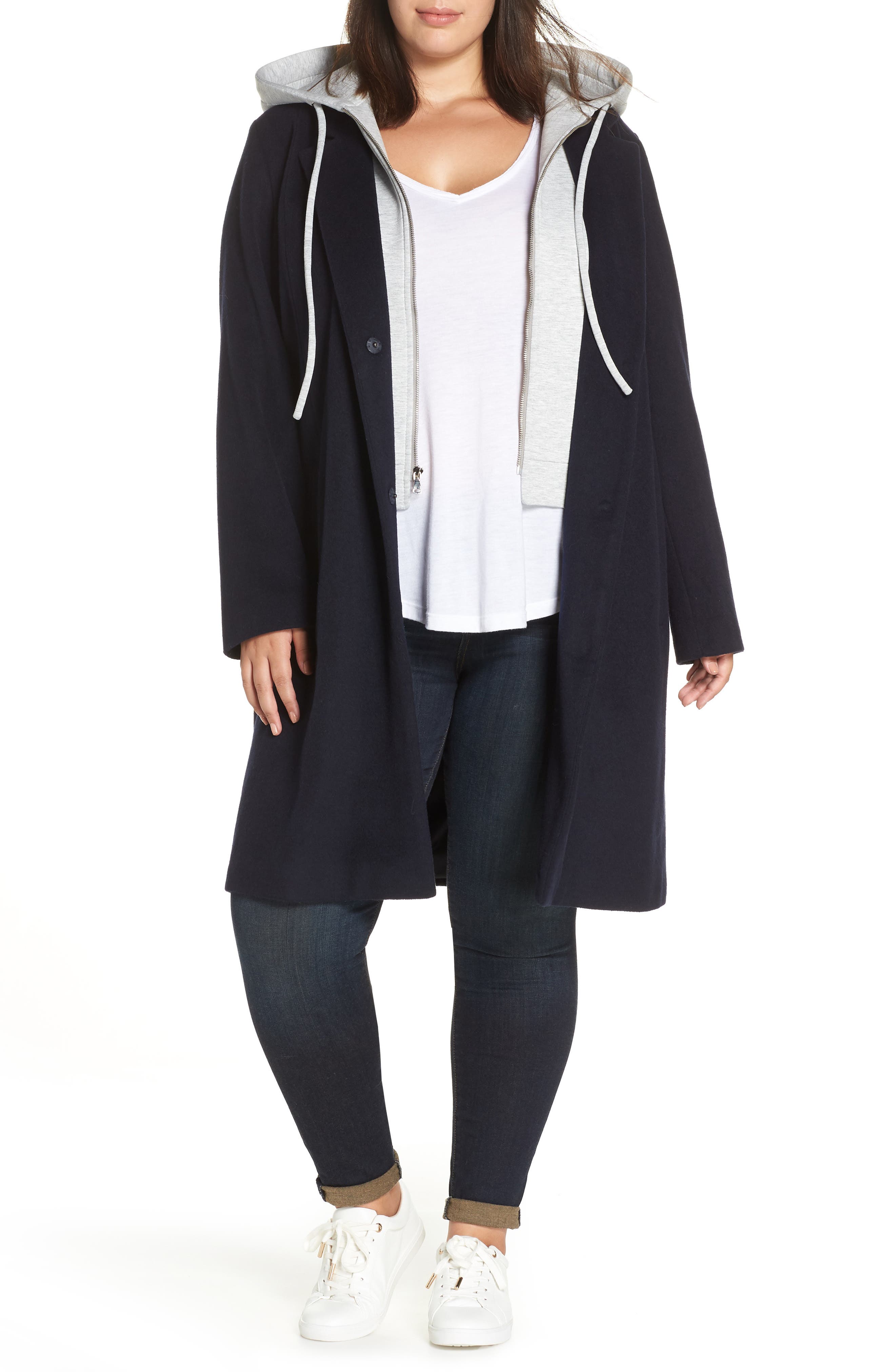 wool coat with hoodie