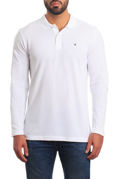 White polo shop shirt full sleeve