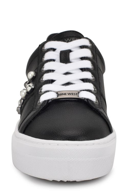Nine West Gripes Platform Sneaker In Black/pewter