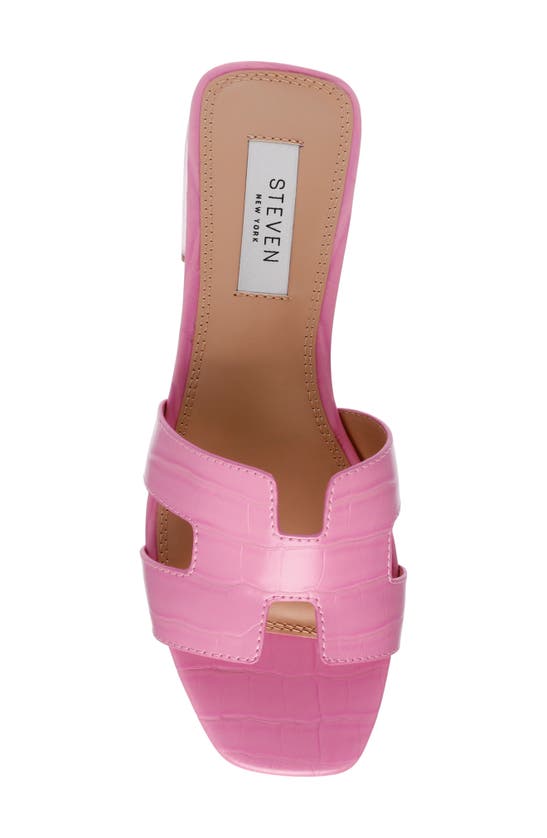 Shop Steven New York Hutchy Croc Embossed Sandal In Pink Croco
