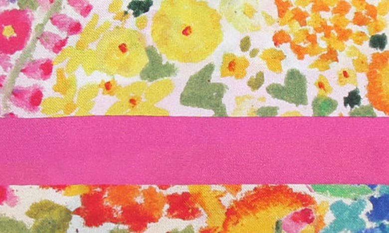Shop Kurt Geiger Floral Print Silk Square Scarf In Pink Multi