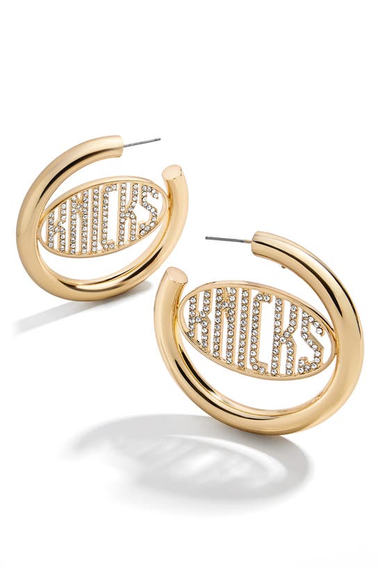 Baublebar Gold New York Knicks Logo Hoop Earrings ModeSens