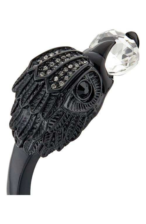 Shop Kurt Geiger London Crystal Eagle Hinged Bangle Bracelet In Black