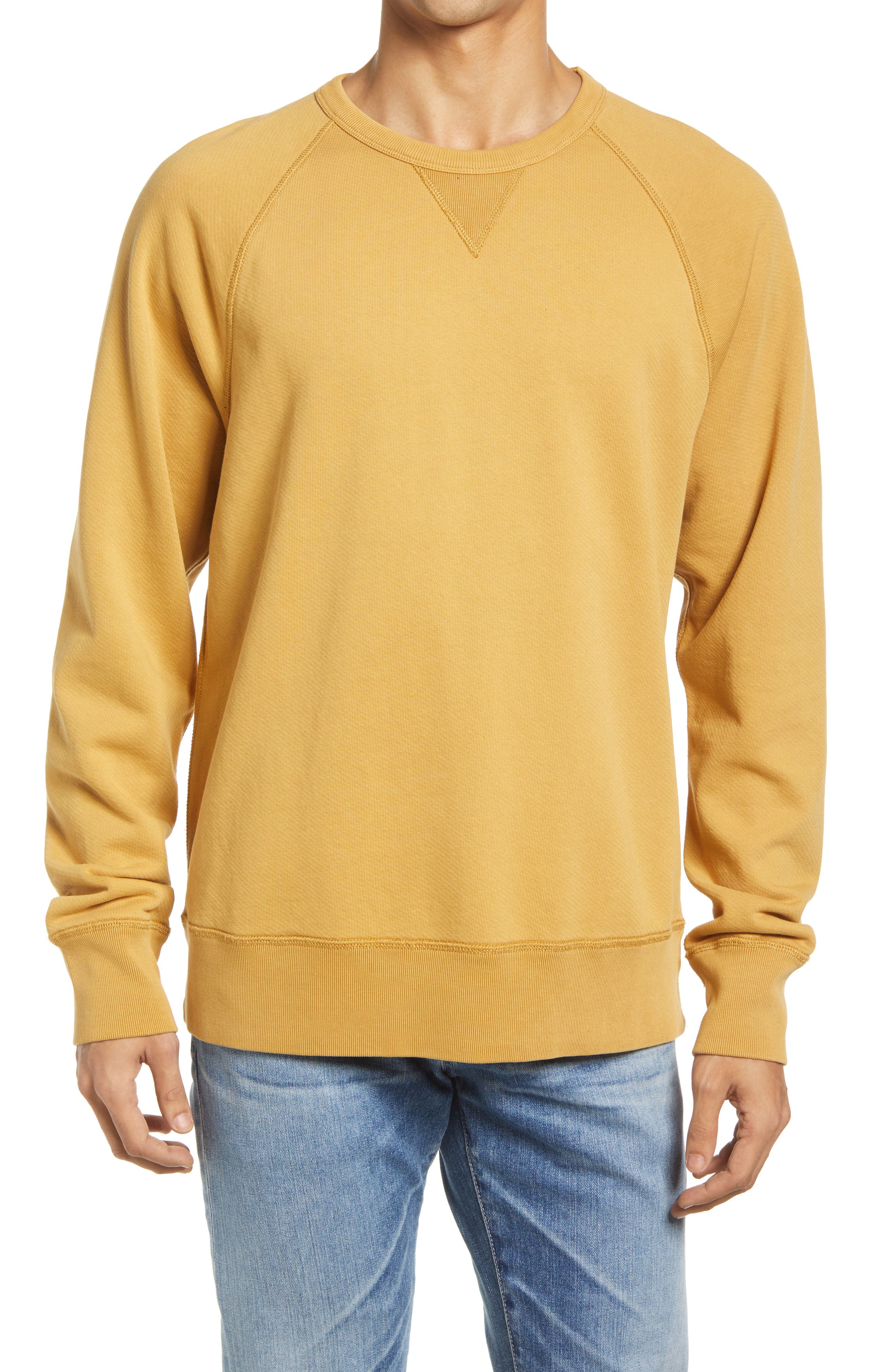 yellow crew neck mens