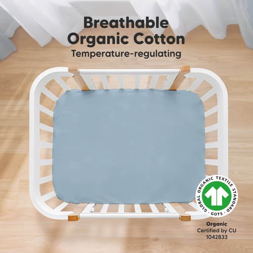 Keababies Soothe Fitted Mini Crib Sheet In Steel