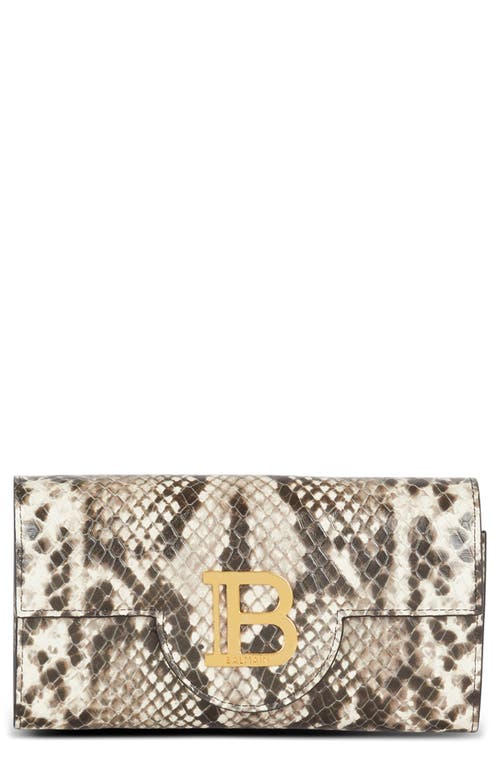 Balmain B-Buzz Calfskin Leather Wallet on a Chain in 9Ah Lt Grey at Nordstrom