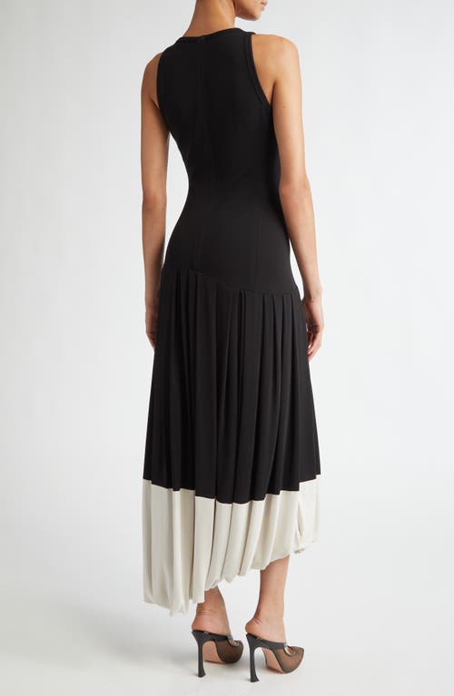 Shop Victoria Beckham Asymmetric Hem Detail Jersey Midi Dress In Black