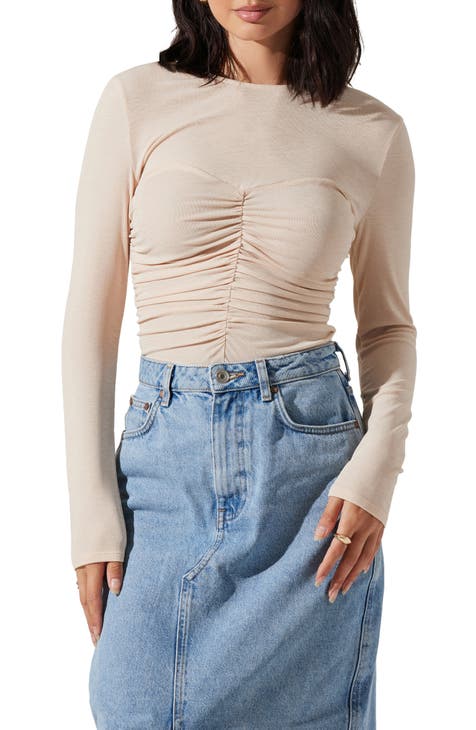 Ei8th Hour flare sleeve satin corset top in pink - part of a set