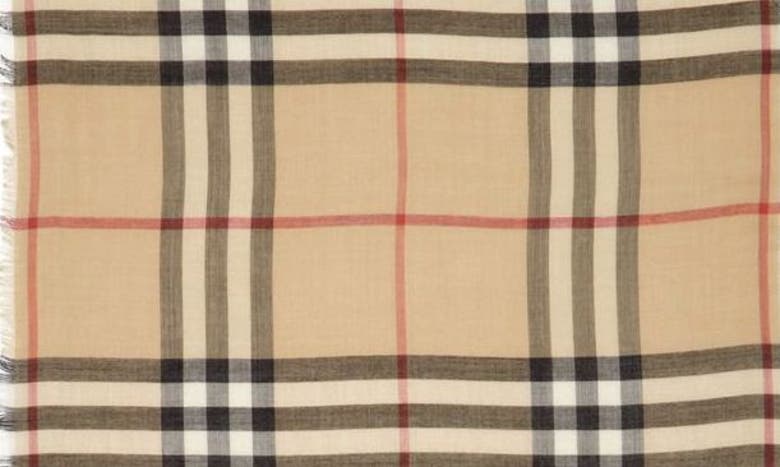 Burberry Lightweight Wool Scarf In Sand/ Lichen