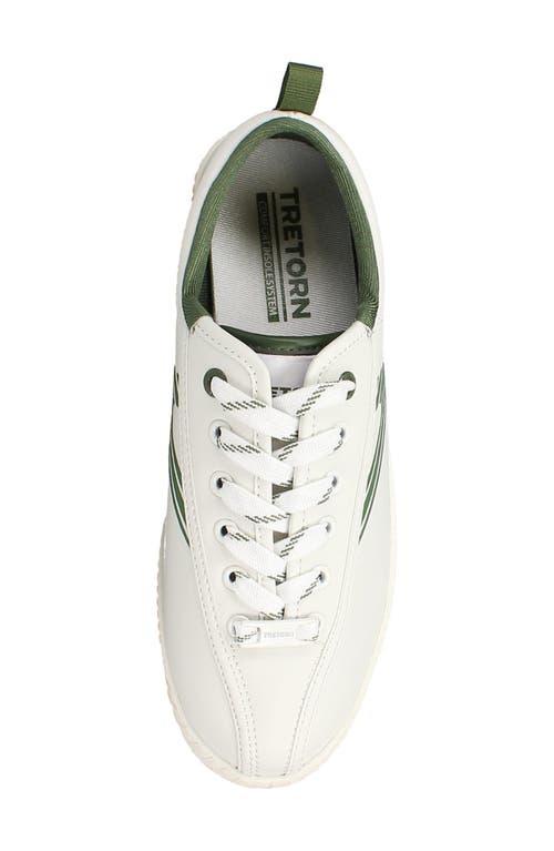 Tretorn Set Point Low Top Sneaker In White/green
