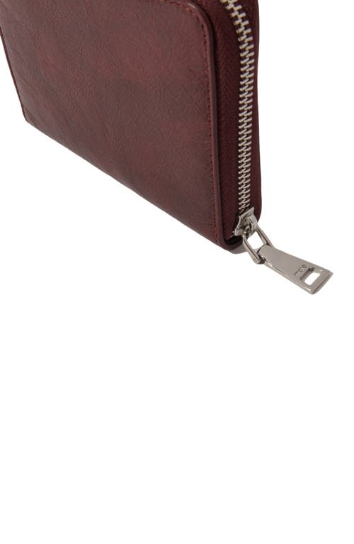 Shop Maje Crackled Leather Wallet In Burgundy