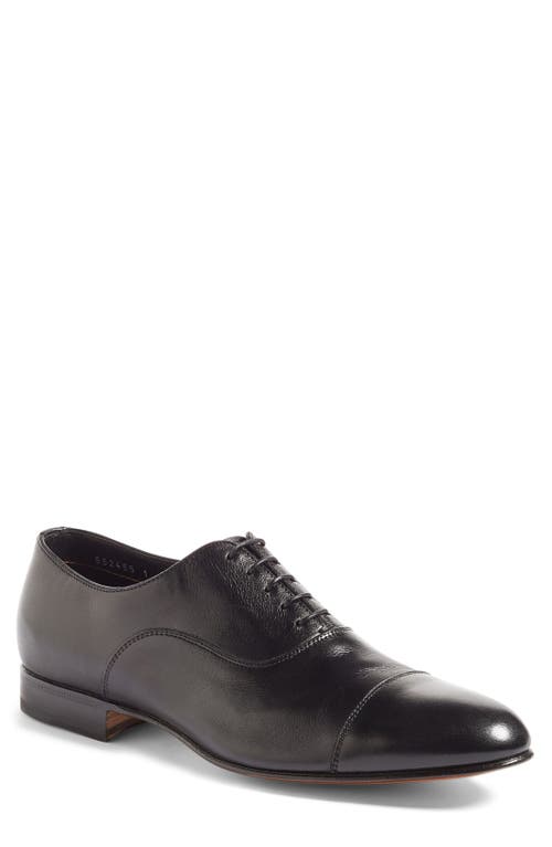 Santoni Darian Cap Toe Oxford Black Smooth at Nordstrom,