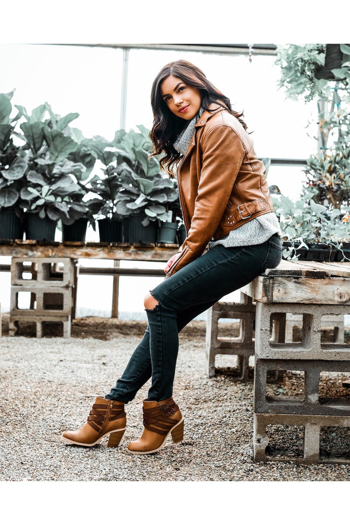 Journee Collection Strappy Ankle Bootie In Dark Green