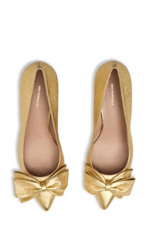 Bruno Magli Nadia Pointed Toe Kitten Heel Pump In Gold Metallic