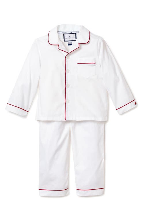 Petite Plume Kids' White Flannel Two Piece Pajamas at Nordstrom, Size 14