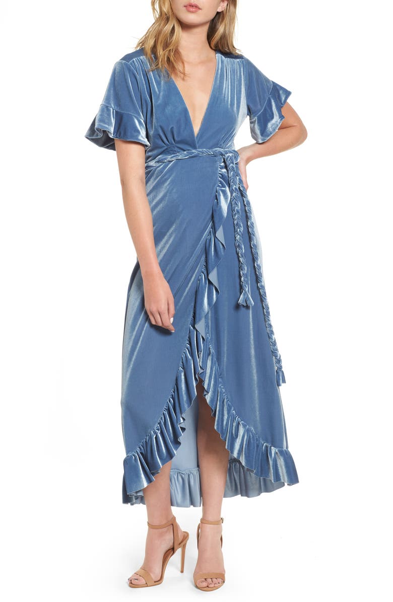MISA Los Angeles Selina Velvet Wrap Dress | Nordstrom