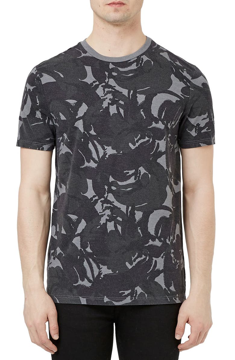 Topman Slim Fit Camo Print Crewneck T-Shirt | Nordstrom
