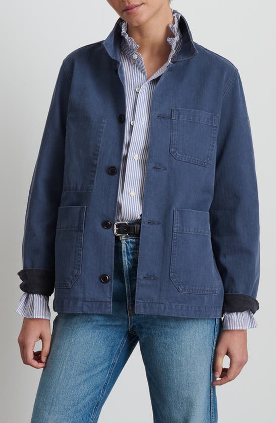 Alex Mill Britt Cotton Work Jacket In Slate Blue