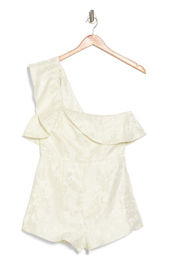Shop Lulus Radiantly Romantic One-shoulder Satin Jacquard Romper In White