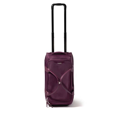 Baggallini Gramercy Carry-on Travel Roller Duffel Bag In Mulberry Twill