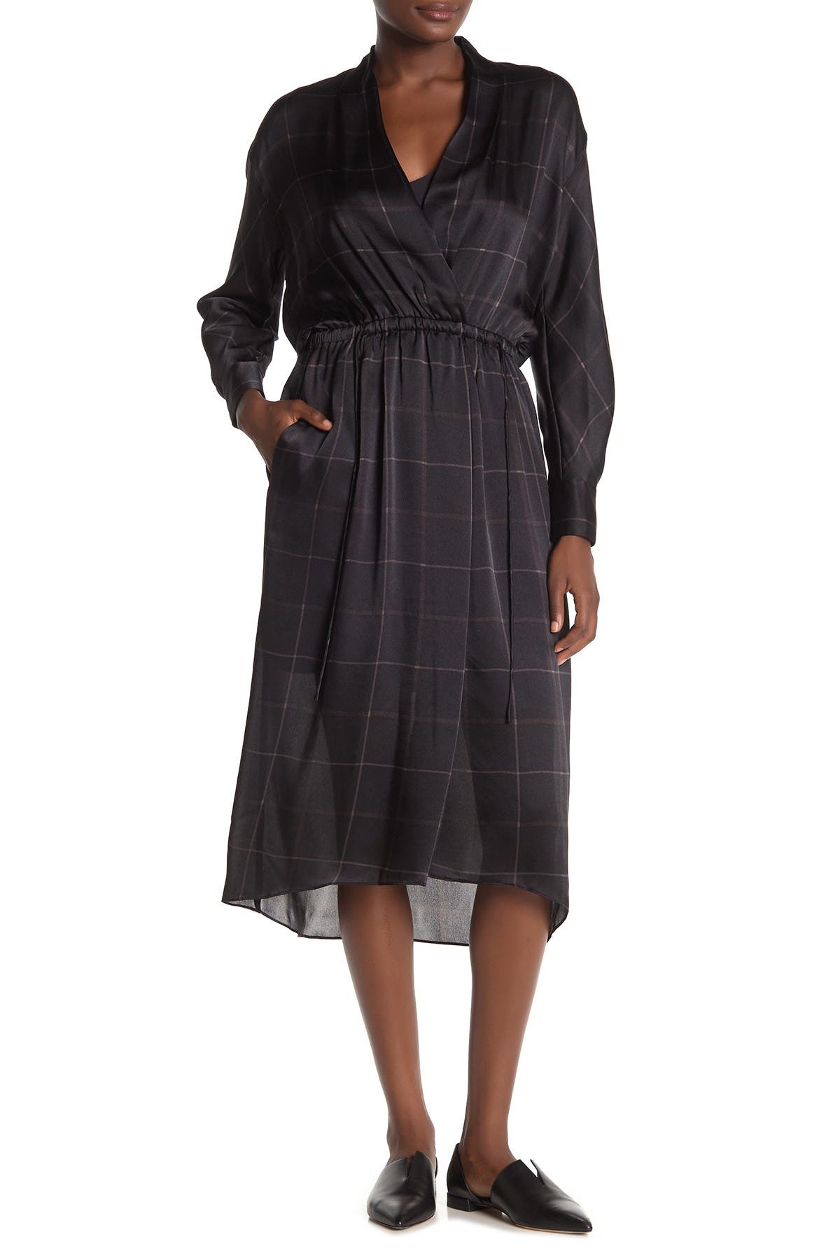vince black silk dress