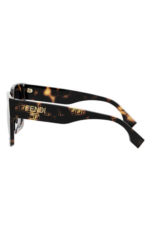 Fendi Fe40101i 55b Havana/serigrafato Sunglasses In Havana/gradient Smoke