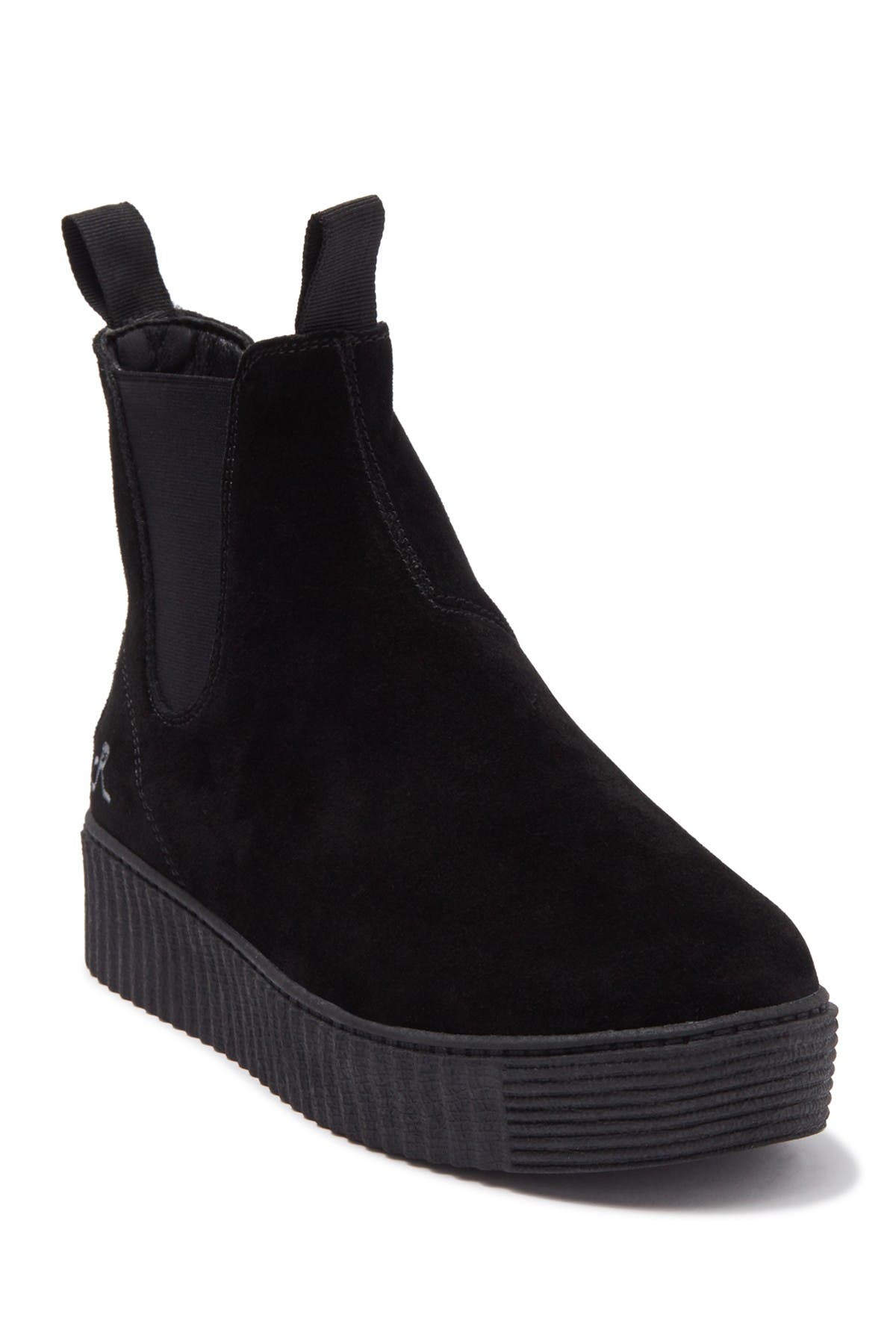 bubba run faux shearling lined platform chelsea boot