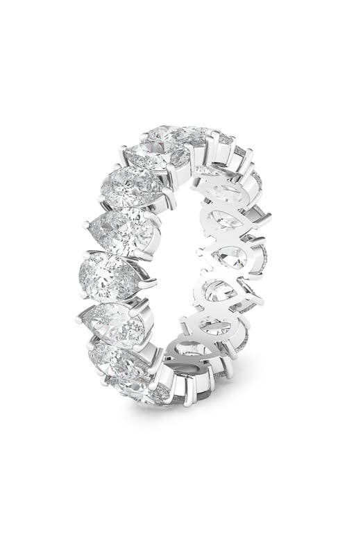 Hautecarat Alternating Pear Lab Created Diamond Eternity Ring In White Gold