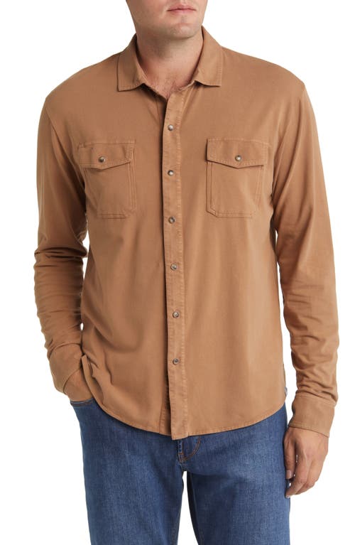 Peter Millar Lava Wash Stretch Snap-Up Shirt in Turbinado at Nordstrom, Size Xx-Large