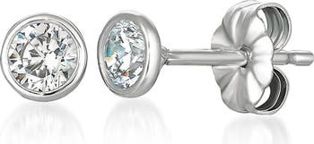 Crislu Cubic Zirconia Bezel Stud Earrings Nordstrom