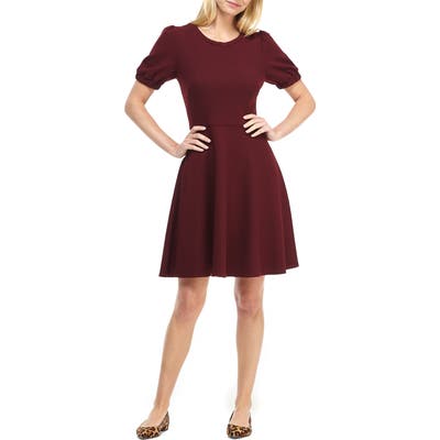 Petite Gal Meets Glam Collection Kristen Ribbed Fit & Flare Sweater Dress, Red
