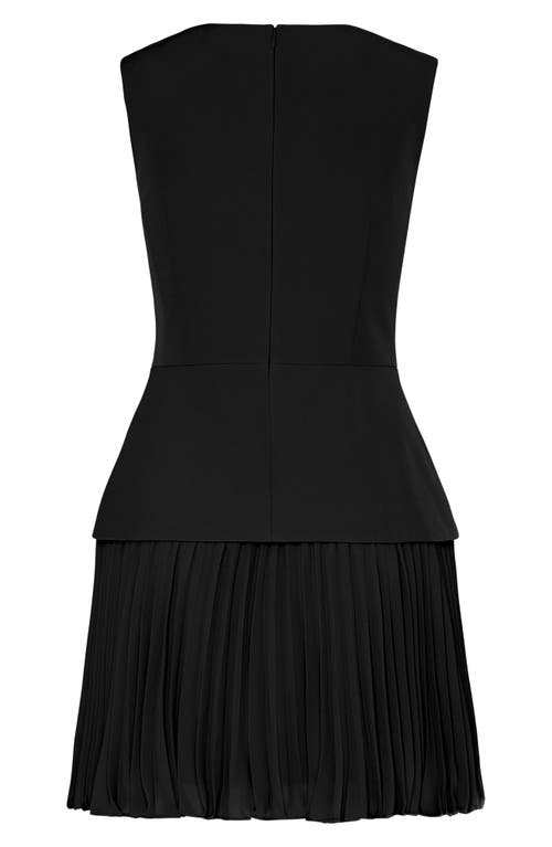 Shop Milly Haddy Pleated Minidress In Black