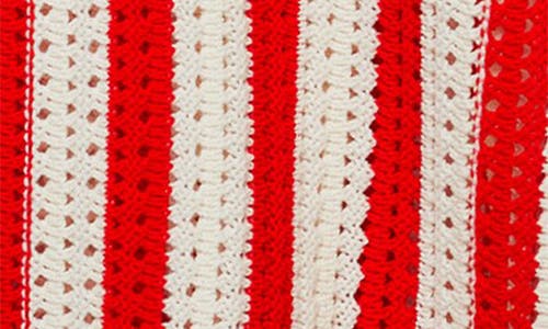 Mango Stripe Open Stitch Button-up Shirt In Red