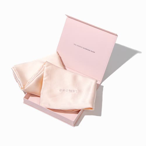 Drowsy Sleep Co . Queen Silk Pillowcase In Sunset Pink