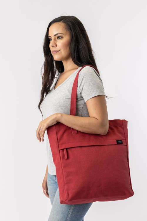 Shop Terra Thread Organic Cotton Canvas Work Tote Bag In Ruby Red