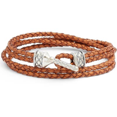 Degs & Sal Braided Leather Wrap Bracelet