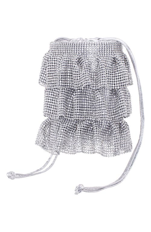 Shop Nina Elegant Drawstring Clutch In Silver