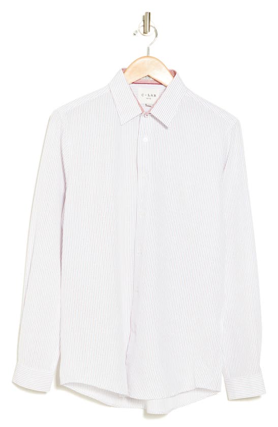 Shop C-lab Nyc Long Sleeve Stretch Shirt In White