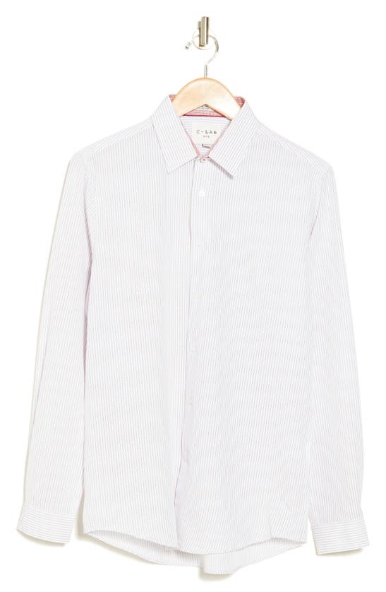 C-lab Nyc Long Sleeve Stretch Shirt In White 01