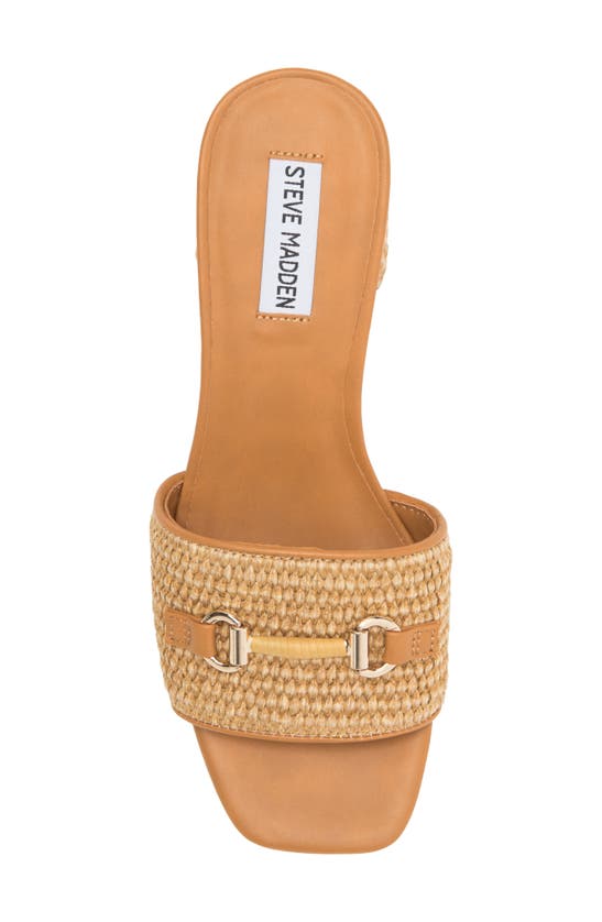 Steve Madden Splendid Bit Slide Sandal In Tan Raffia