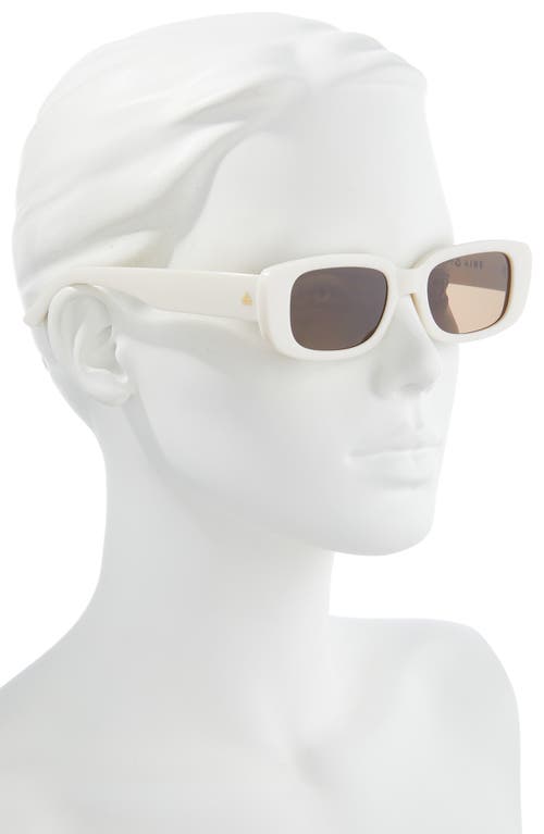 Aire Ceres 51mm Rectangular Sunglasses In Ivory / Hazel Tint