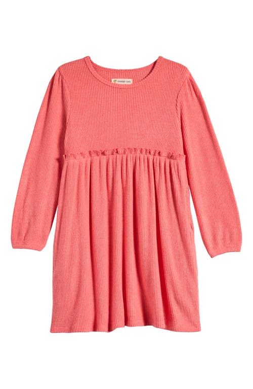 Shop Tucker + Tate Kid's Ruffle Long Sleeve Dress In Coral Sugar