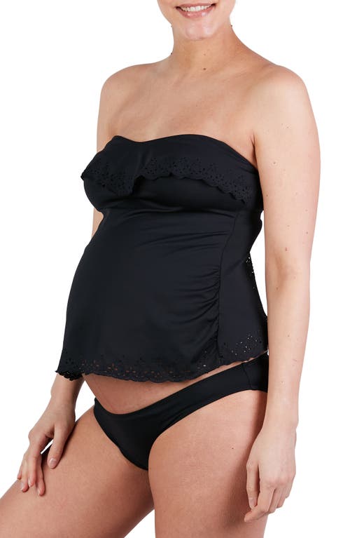 Bloom Tankini Maternity Swimsuit in Black
