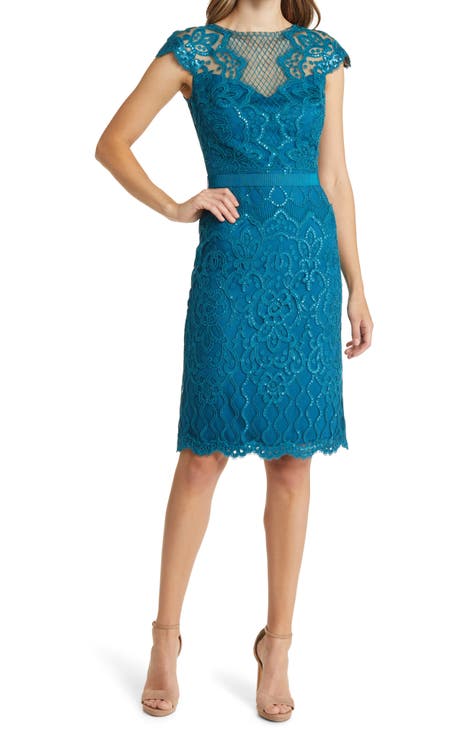 Sequin Lace Body-Con Cocktail Dress