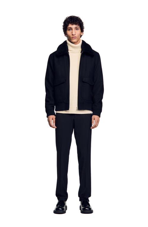 Sandro Zip-up Jacket In Black